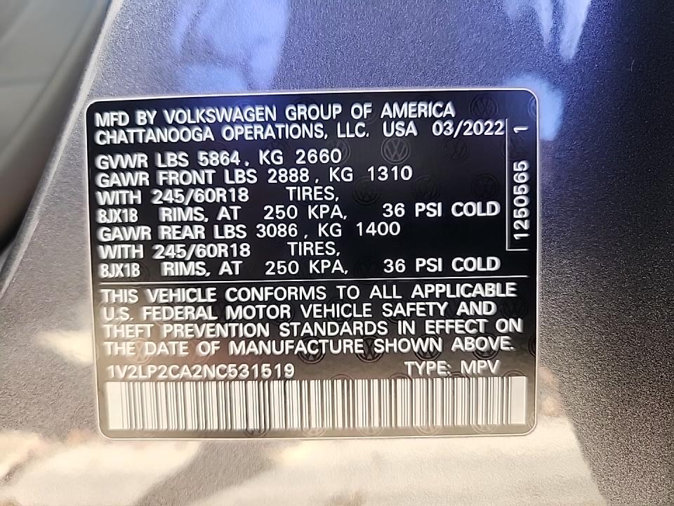 2022 Volkswagen Atlas 2.0T SE AWD