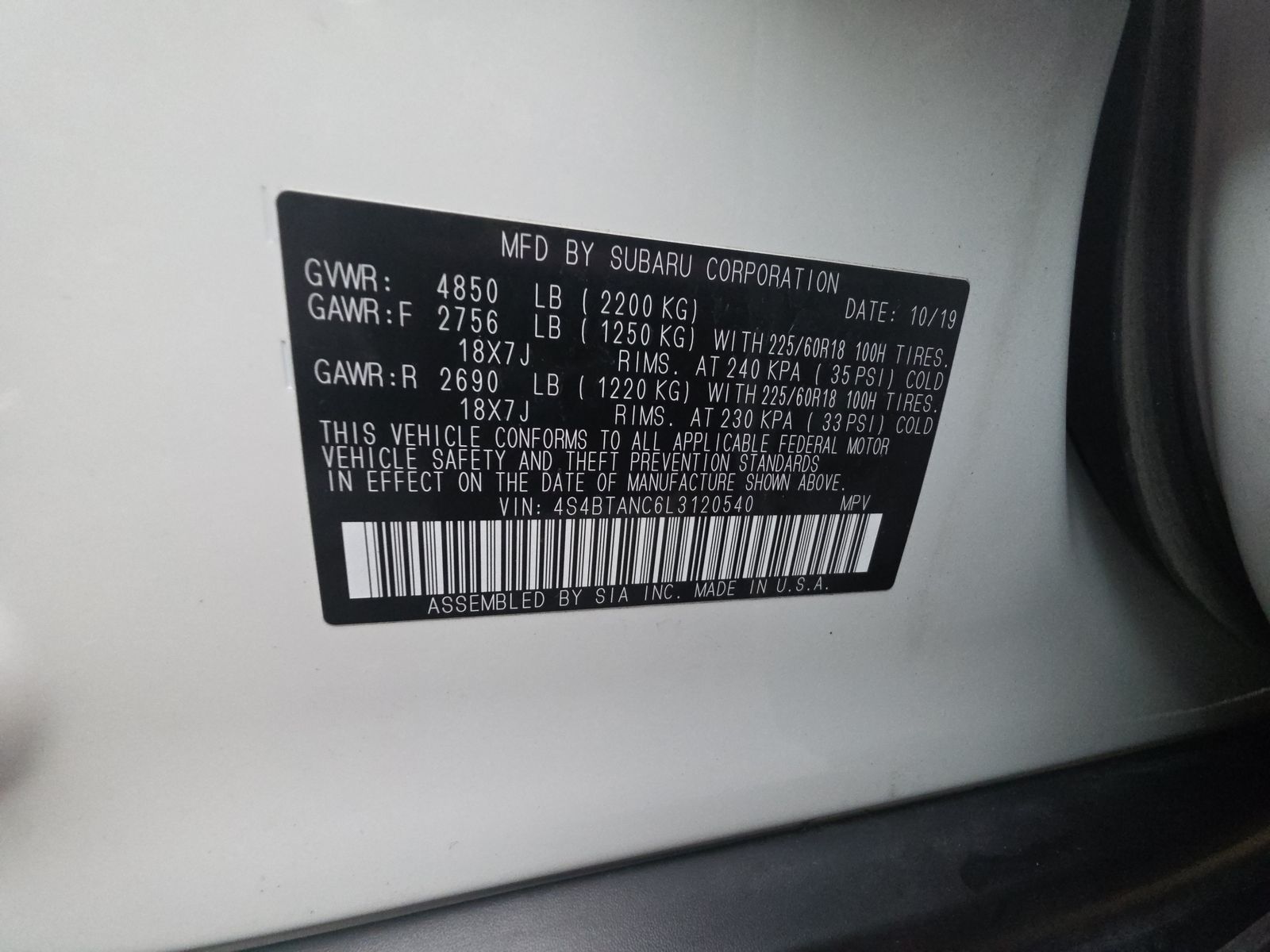 2020 Subaru Outback Limited AWD