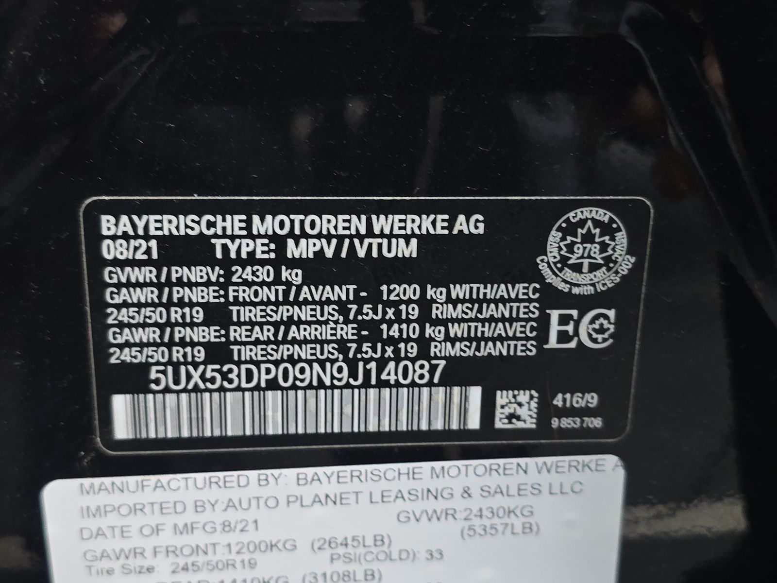 2022 BMW X3 xDrive30i AWD