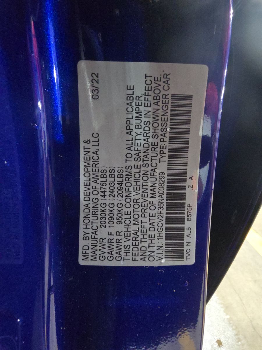 2022 Honda Accord Sport FWD