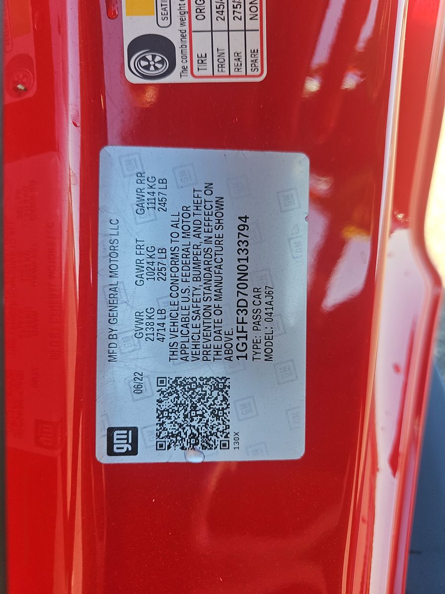 2022 Chevrolet Camaro 1SS RWD