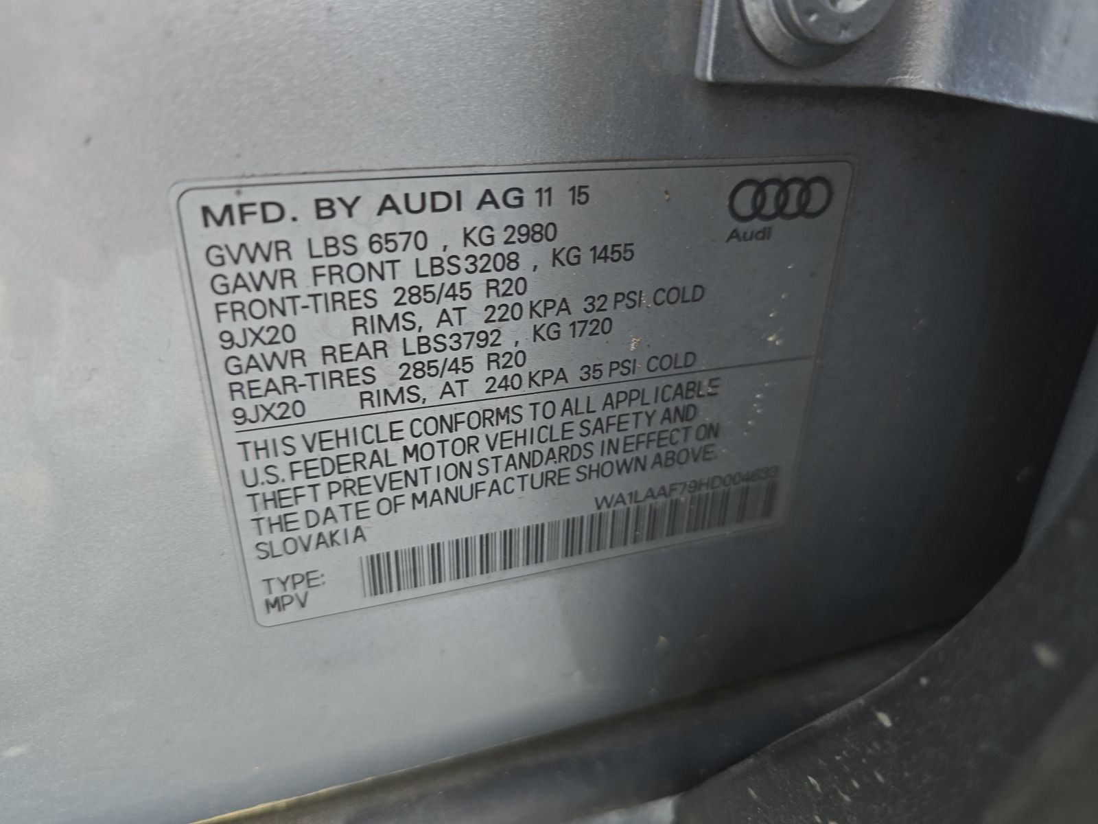 2017 Audi Q7 3.0T Premium Plus AWD