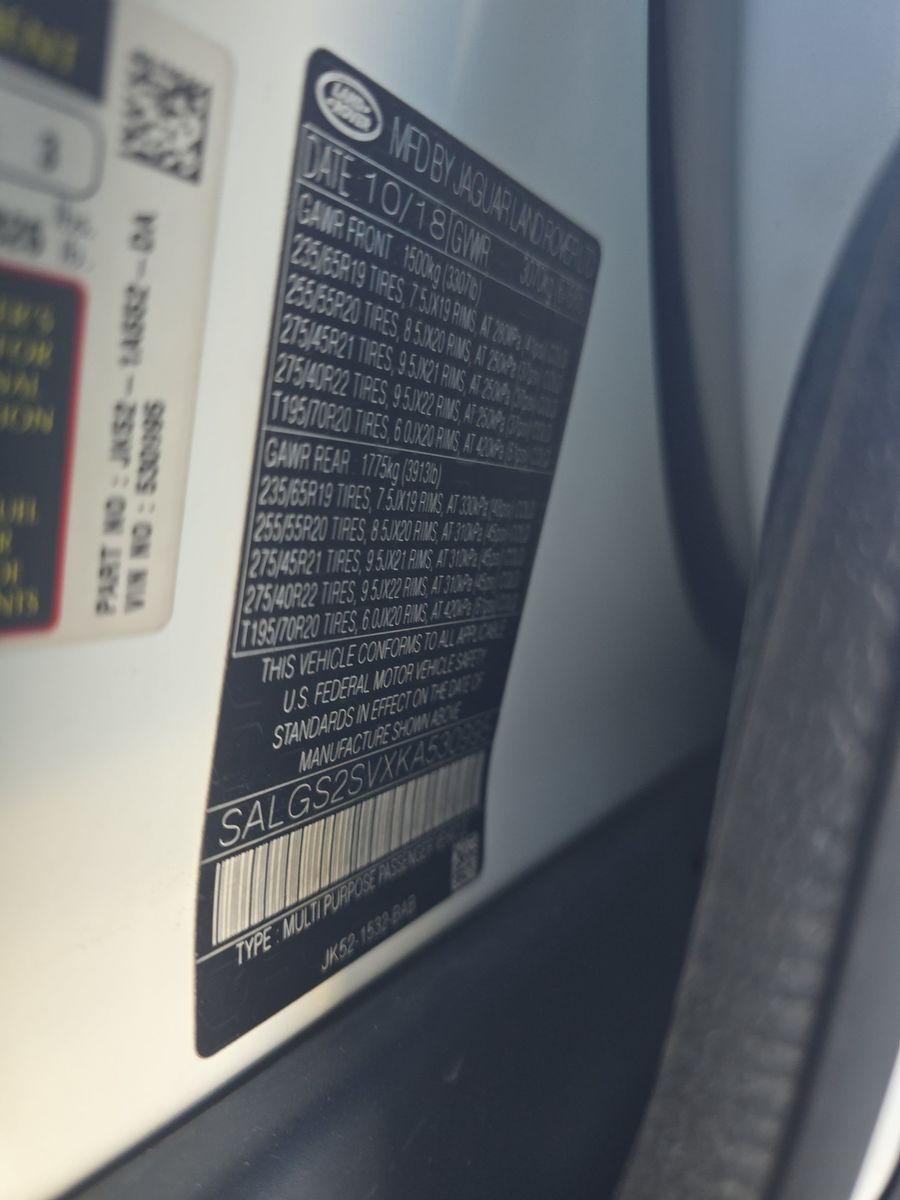 2019 Land Rover Range Rover HSE AWD