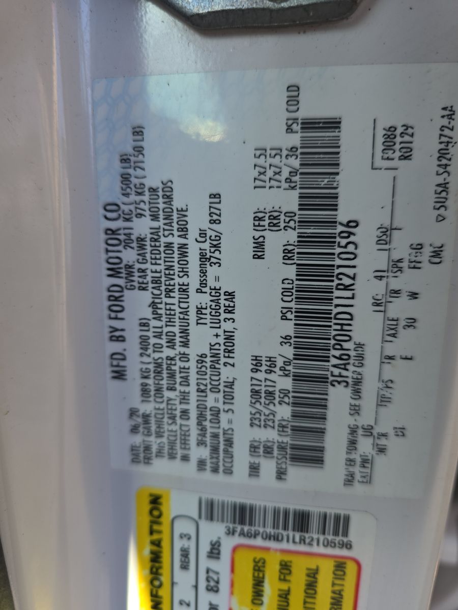 2020 Ford Fusion SE FWD