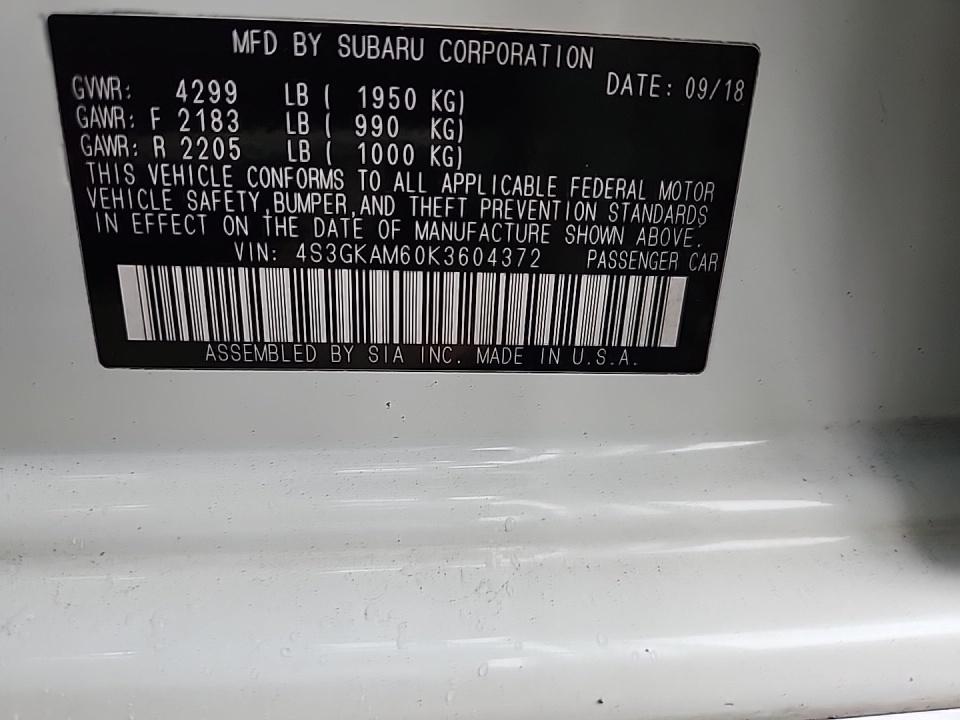 2019 Subaru Impreza 2.0i Sport AWD