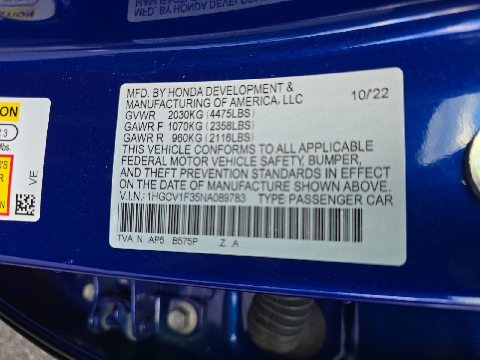 2022 Honda Accord Sport FWD