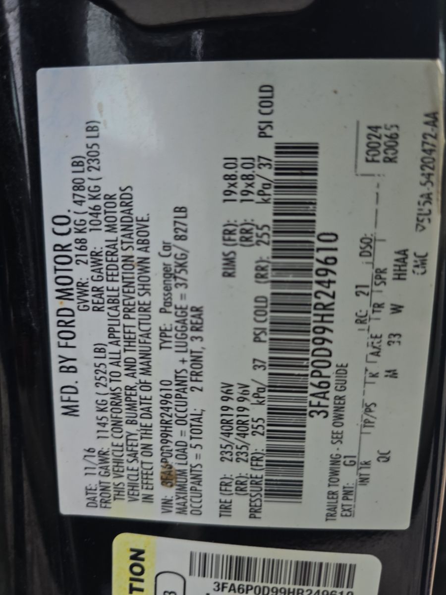 2017 Ford Fusion Platinum AWD