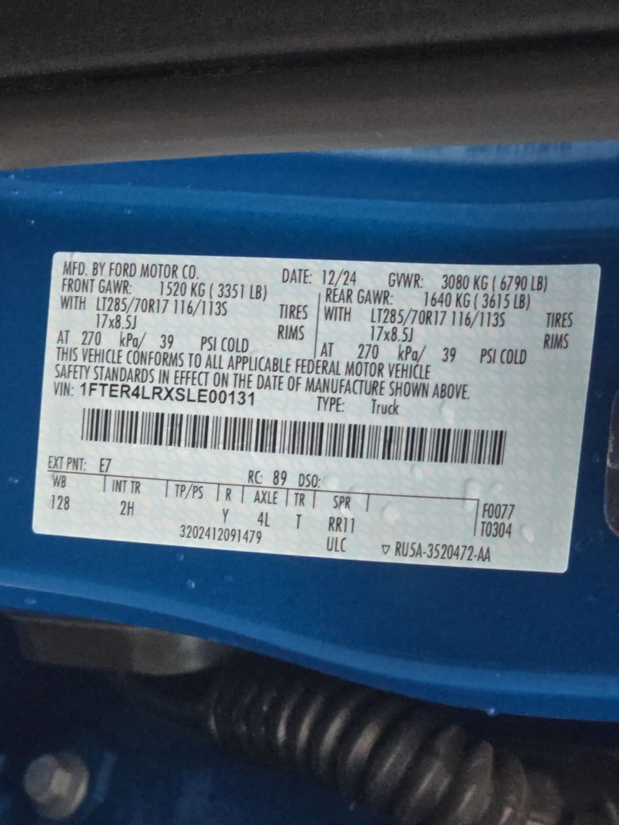 2025 Ford Ranger Raptor AWD