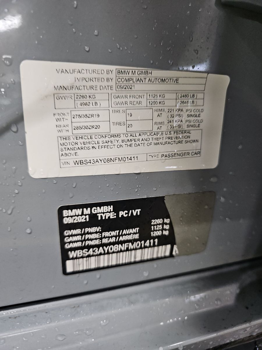 2022 BMW M3 Competition M xDrive AWD