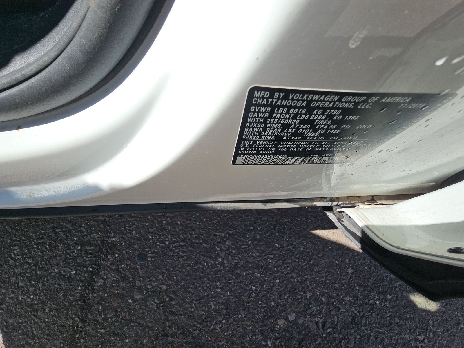 2019 Volkswagen Atlas 3.6L SEL Premium AWD