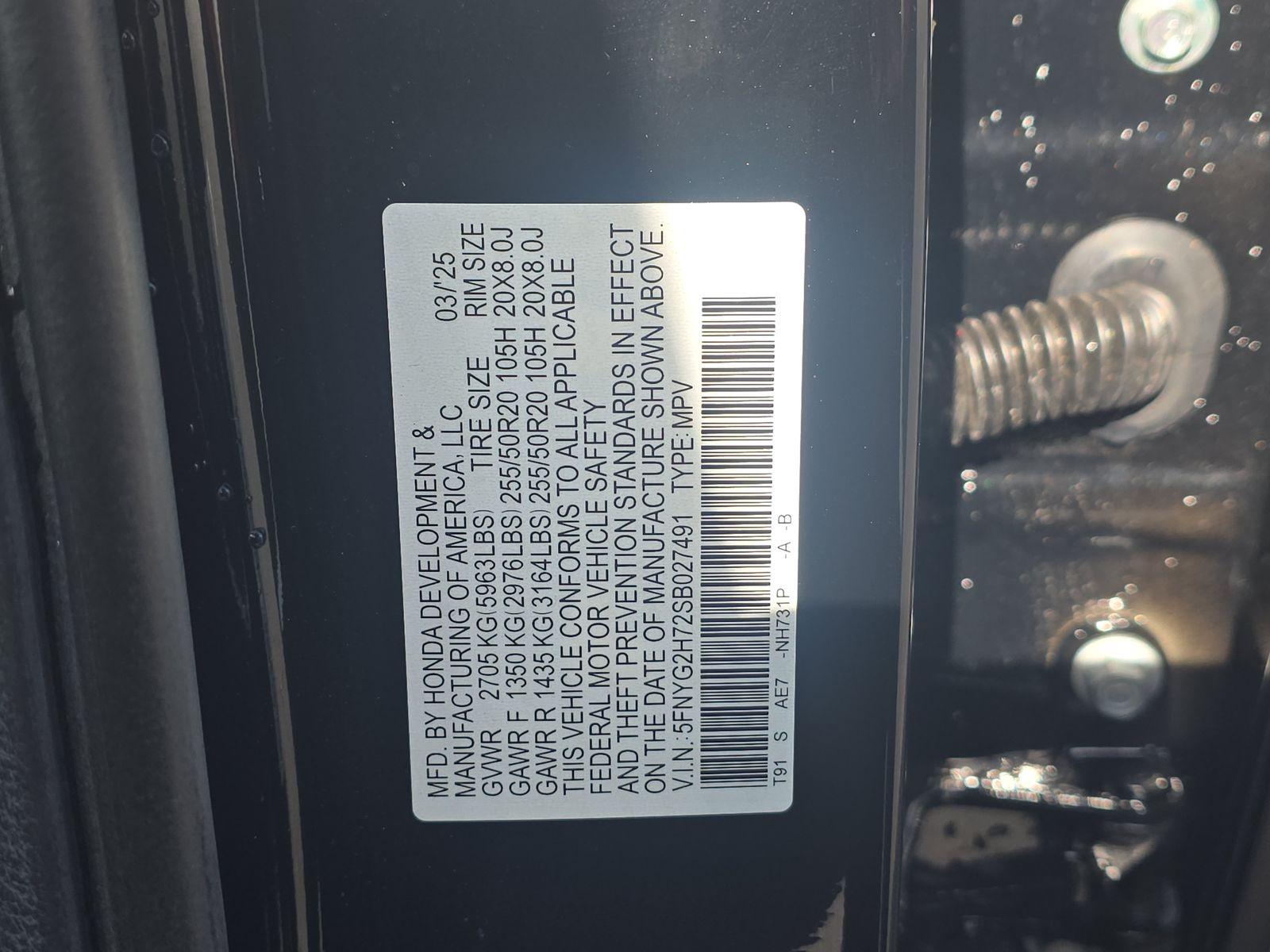 2025 Honda Pilot Touring FWD