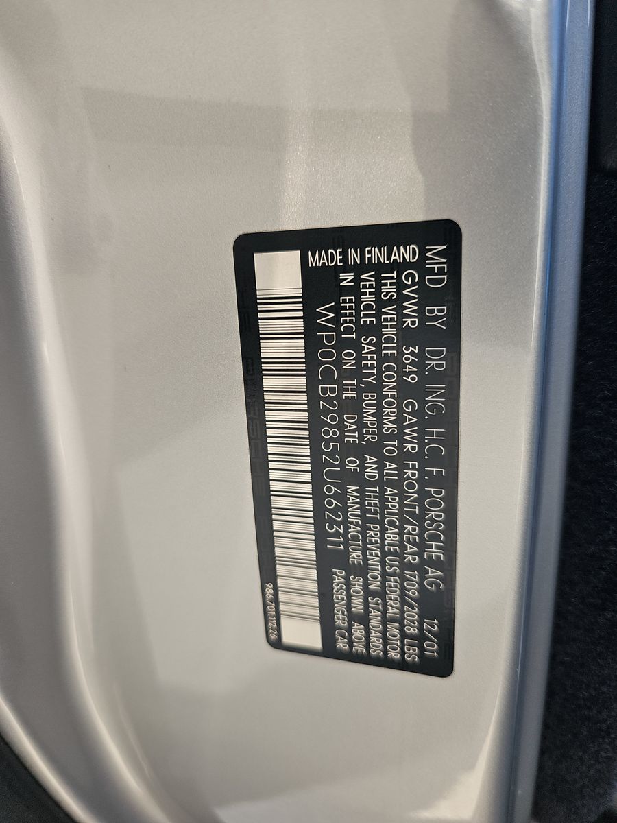 2002 Porsche Boxster S FWD