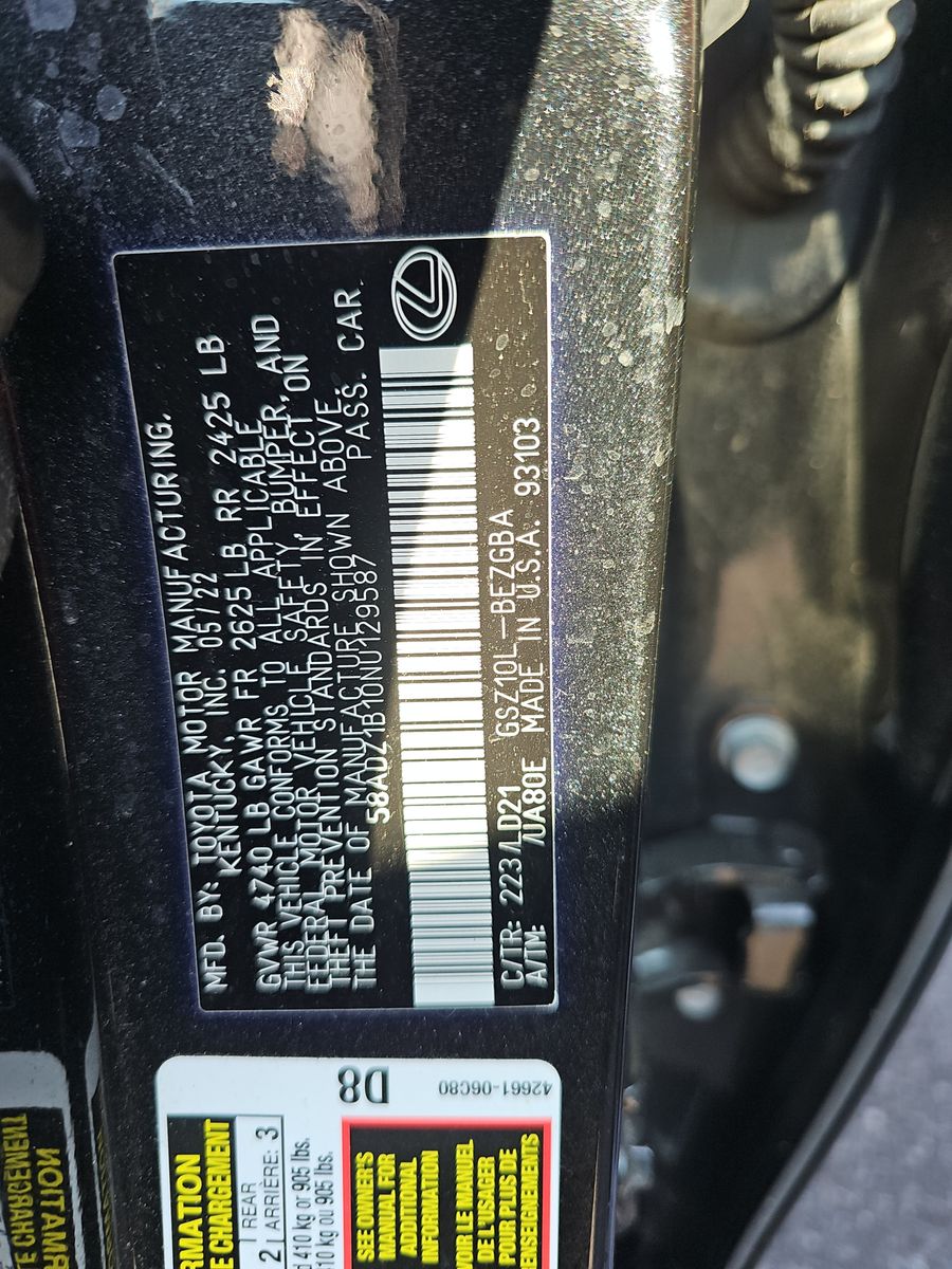 2022 Lexus ES ES 350 FWD