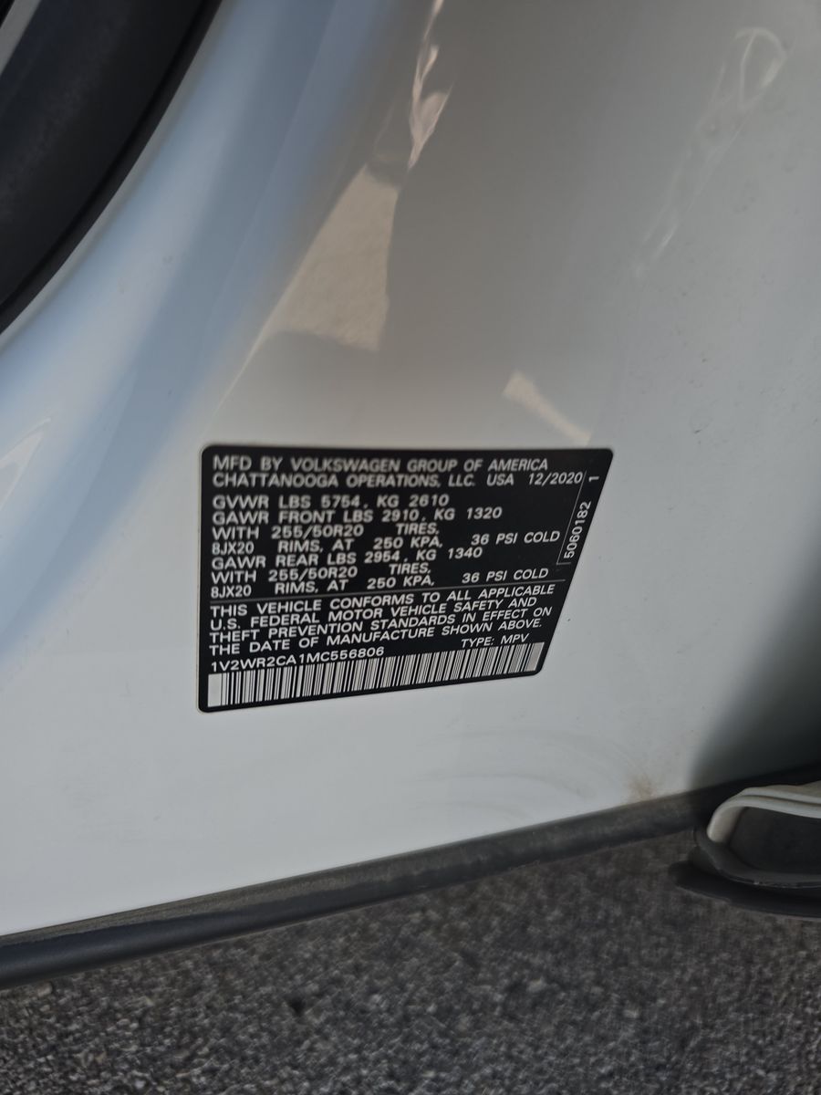 2021 Volkswagen Atlas 3.6L SE FWD