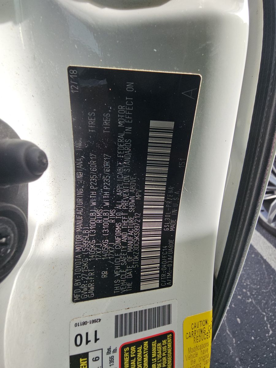 2019 Toyota Sienna LE FWD