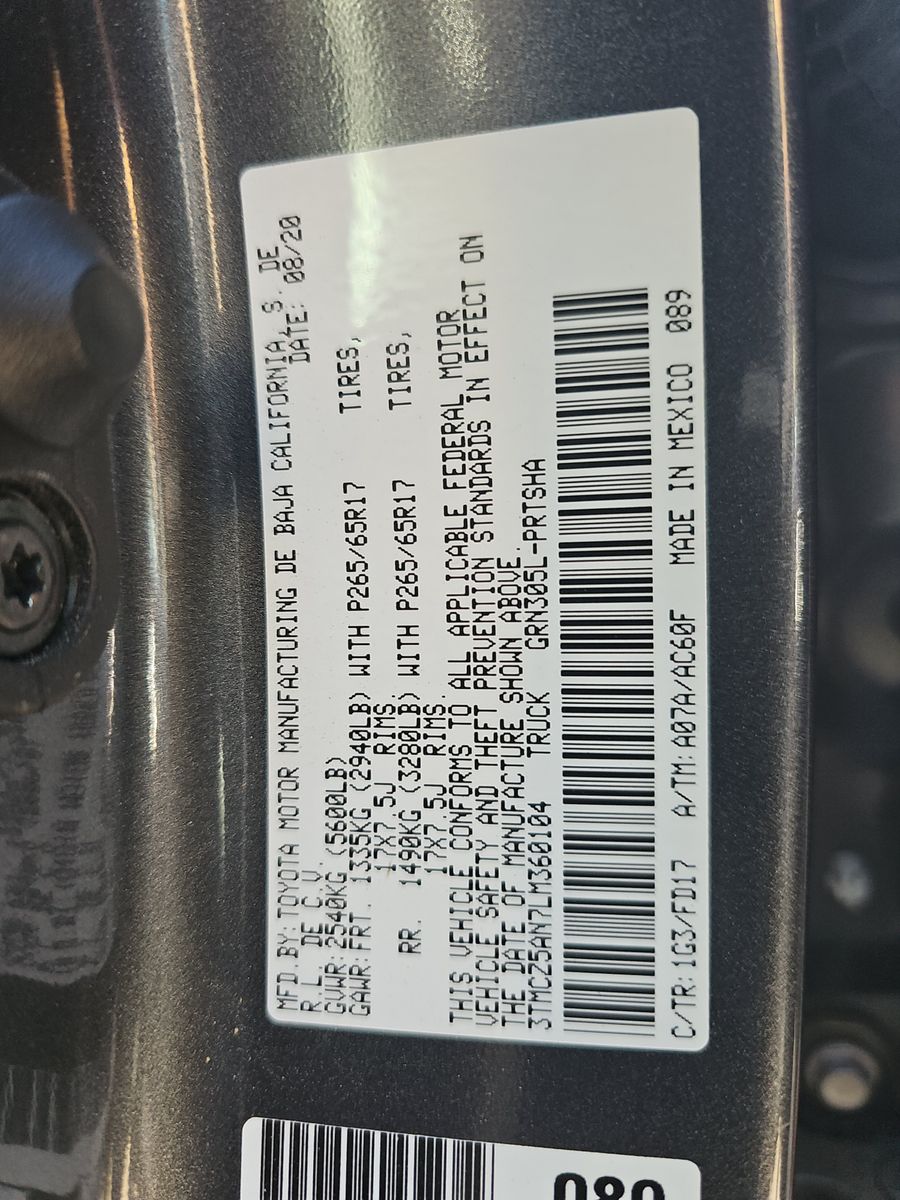 2020 Toyota Tacoma TRD Sport AWD