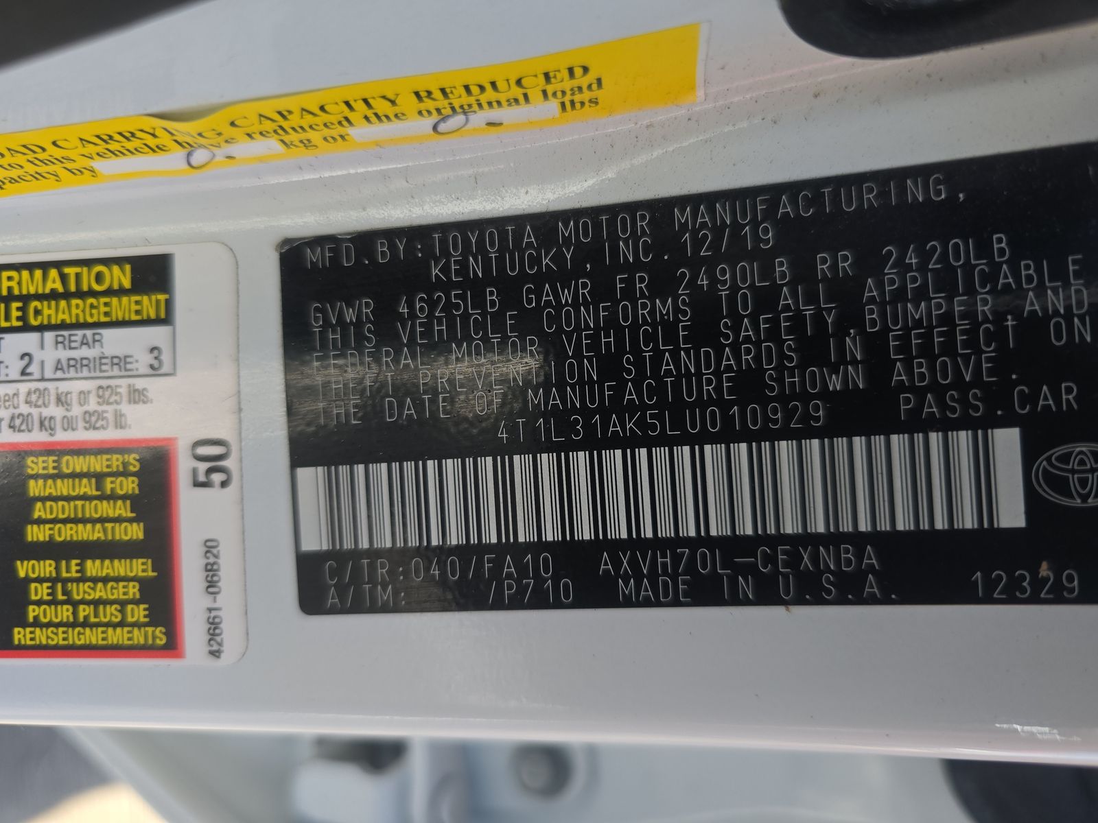 2020 Toyota Camry Hybrid LE FWD