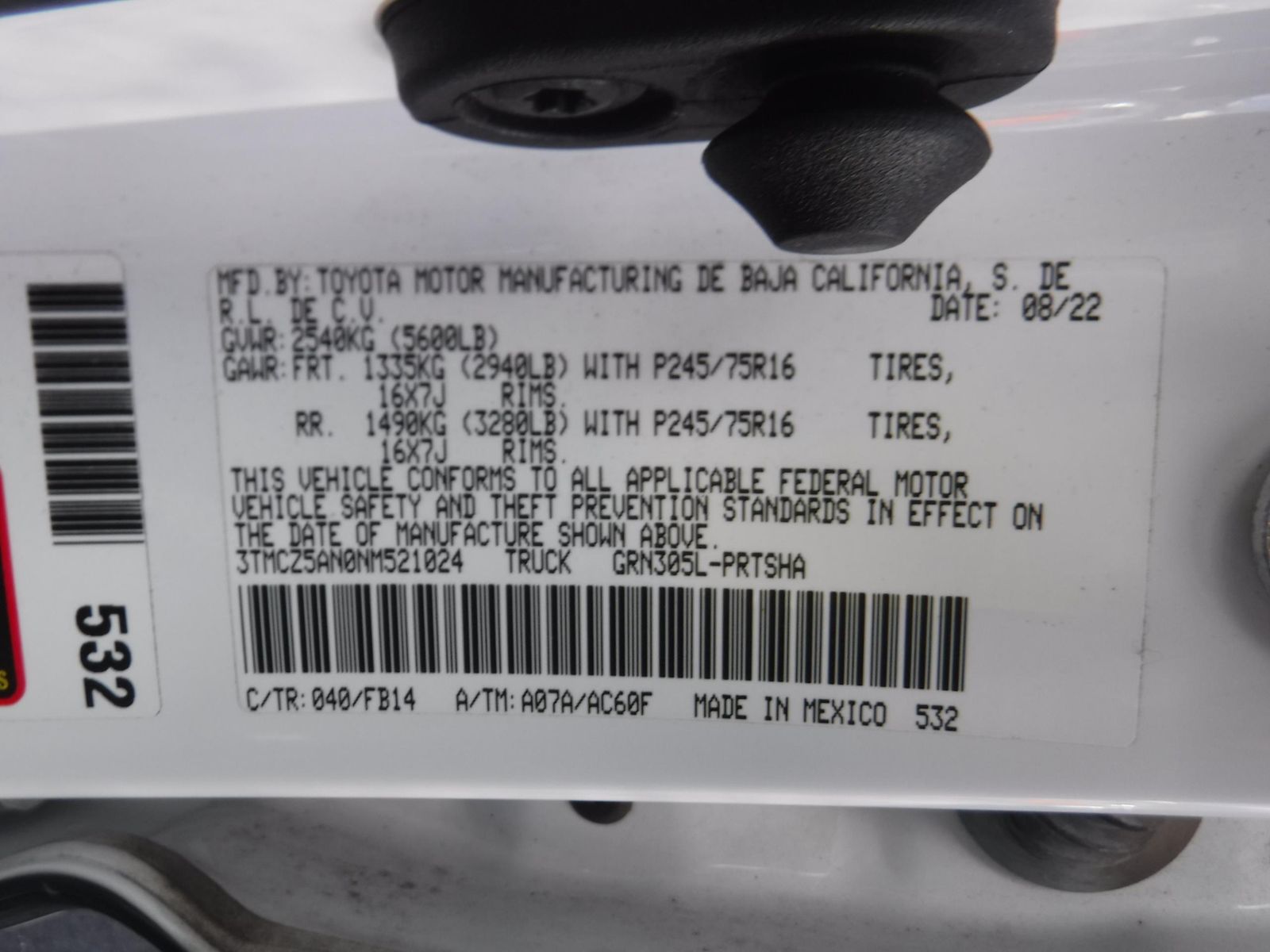 2022 Toyota Tacoma SR AWD