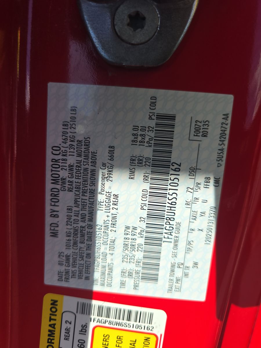 2025 Ford Mustang EcoBoost Premium RWD