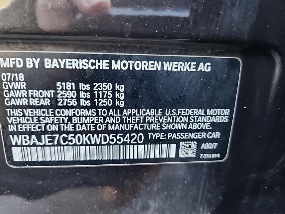 2019 BMW 5 Series 540i xDrive AWD