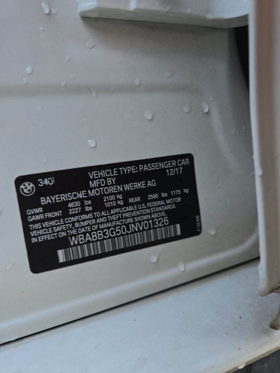 2018 BMW 3 Series 340i RWD