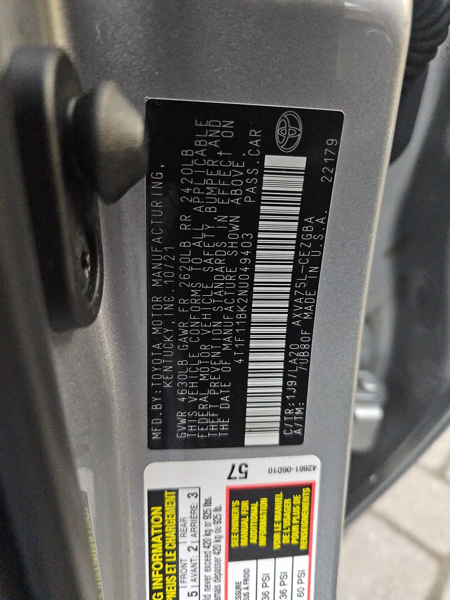 2022 Toyota Camry XLE AWD