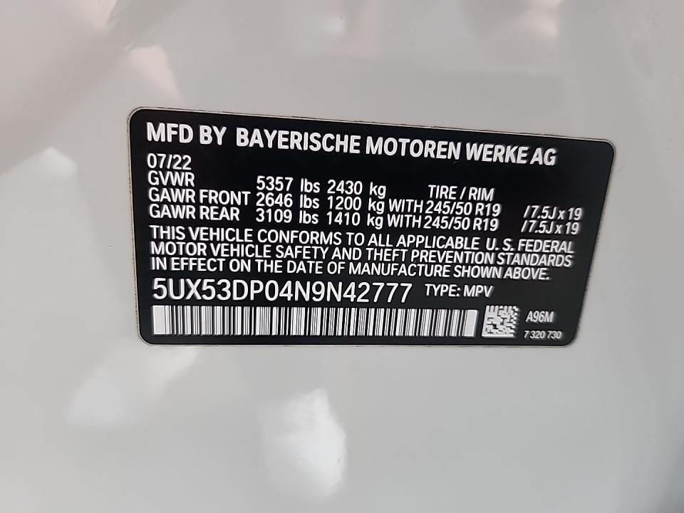 2022 BMW X3 xDrive30i AWD