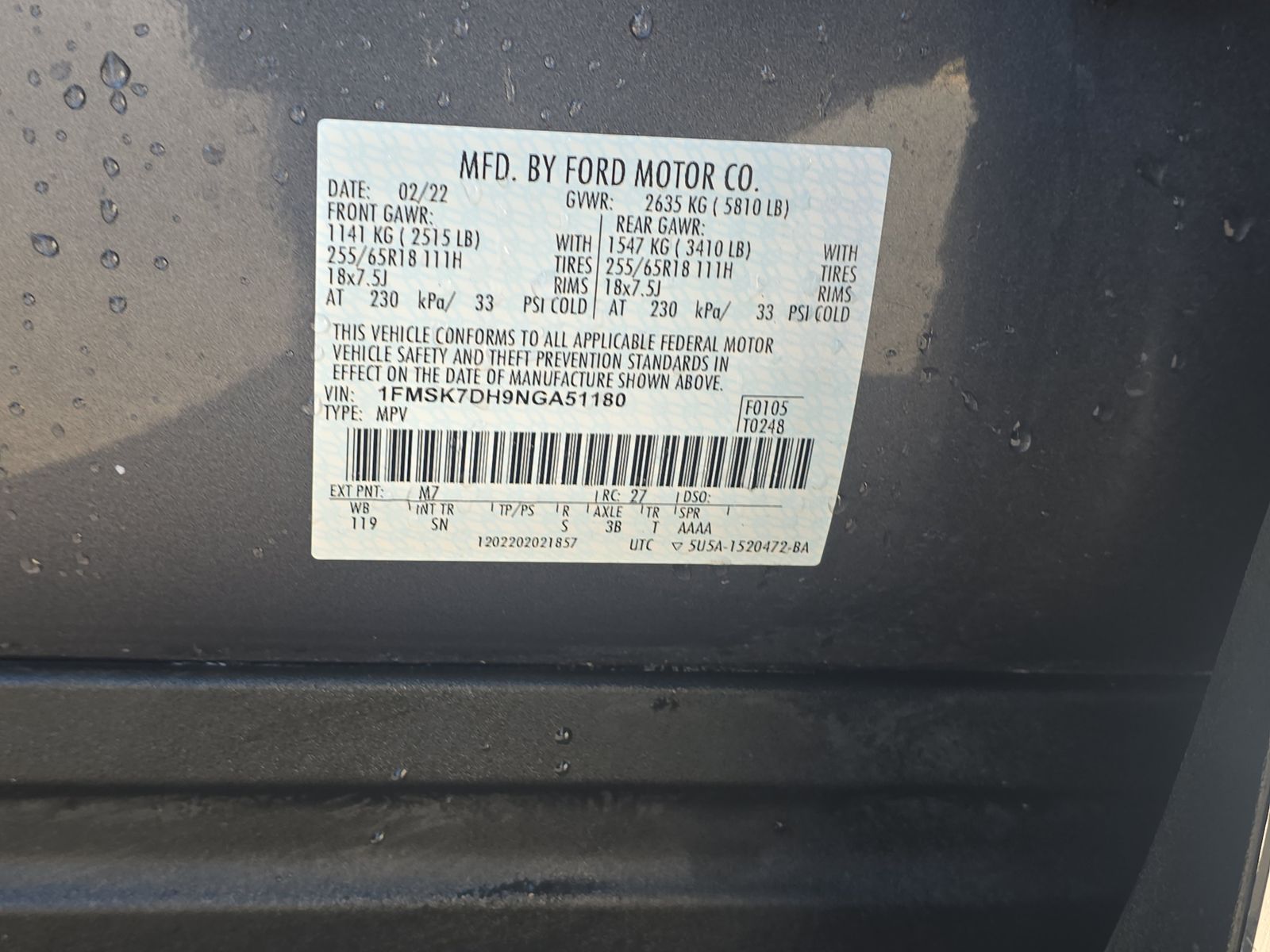 2022 Ford Explorer XLT RWD