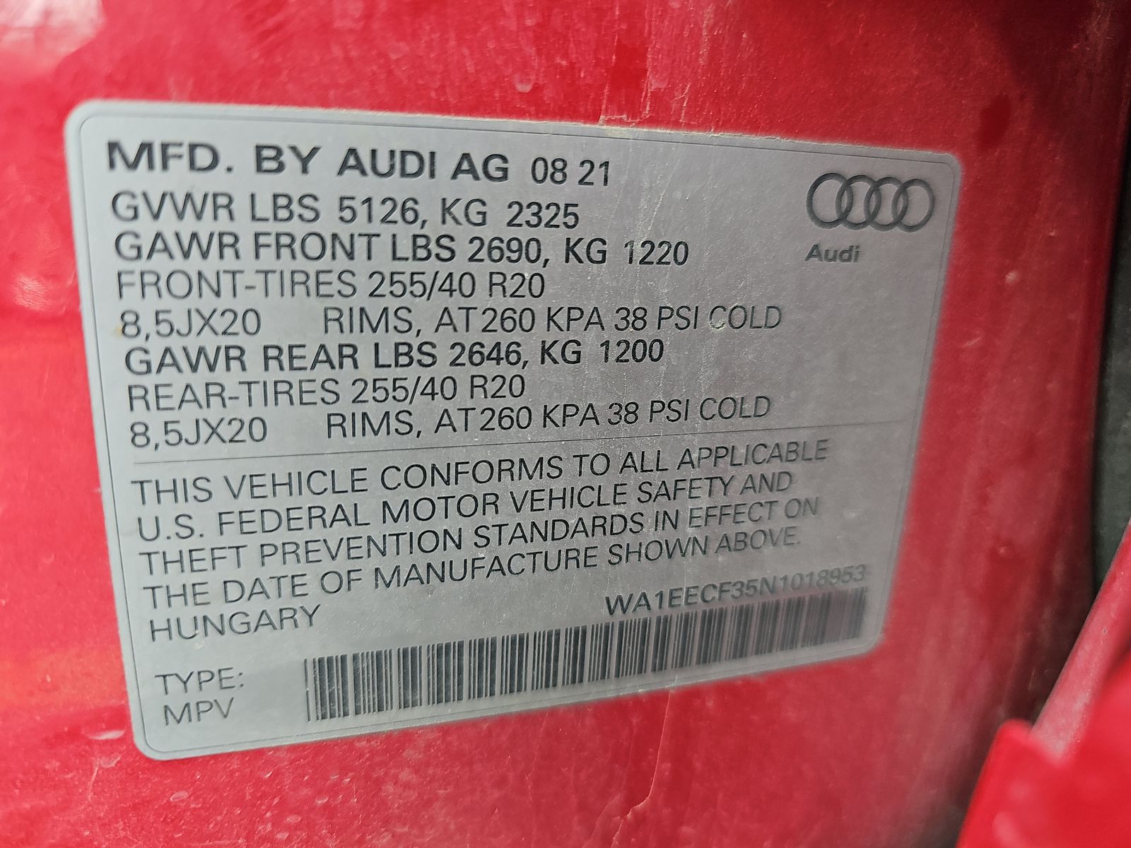 2022 Audi Q3 2.0T S line Premium Plus AWD