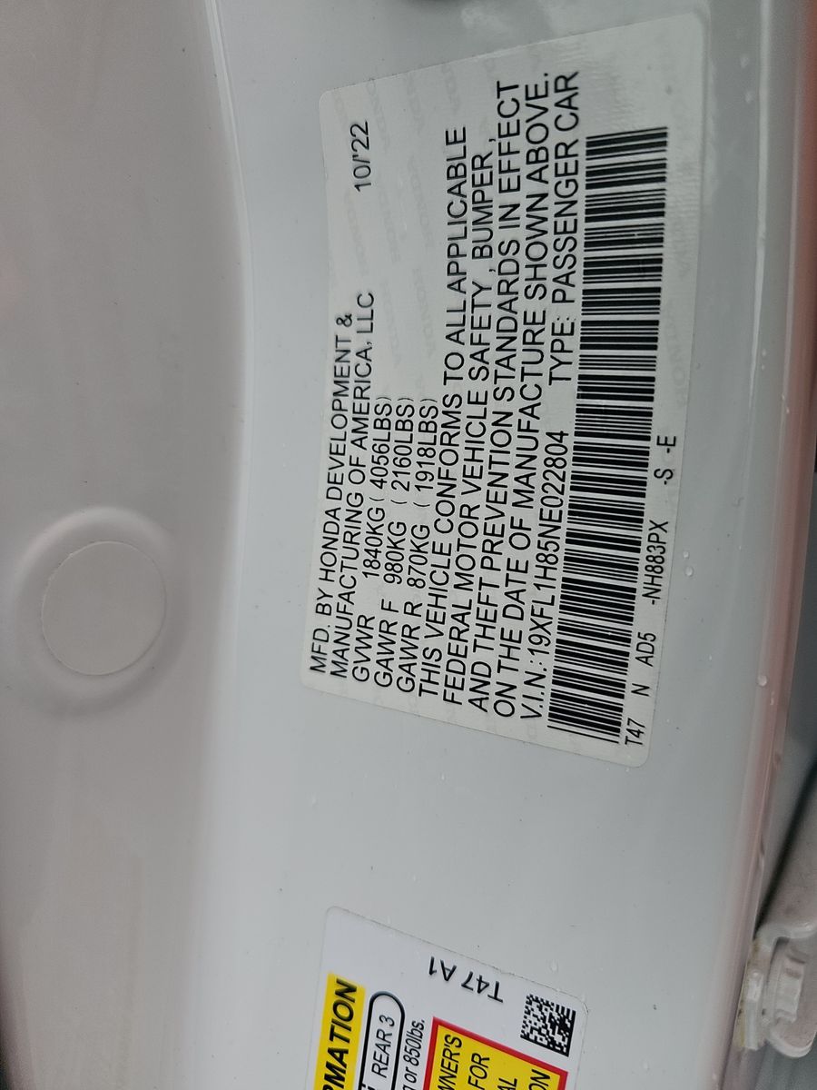 2022 Honda Civic Sport Touring FWD