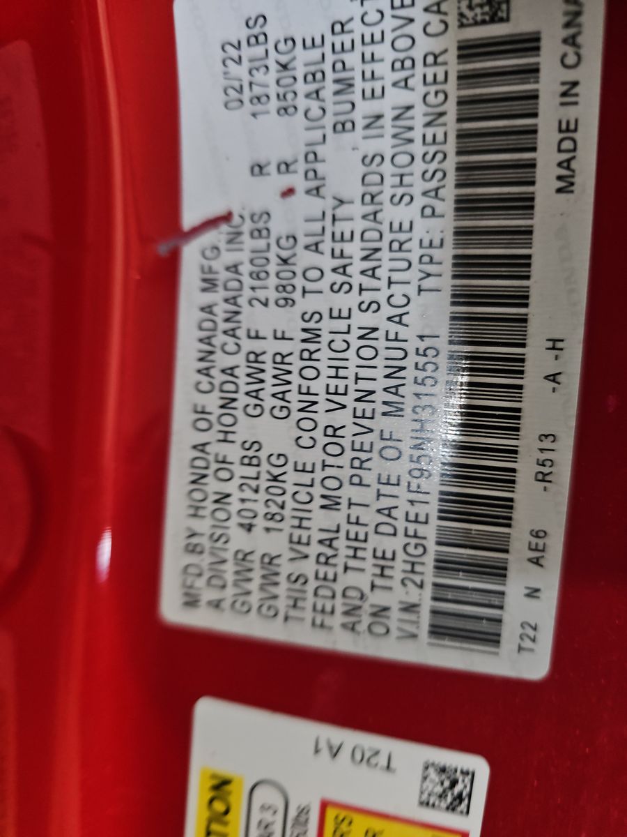 2022 Honda Civic Touring FWD