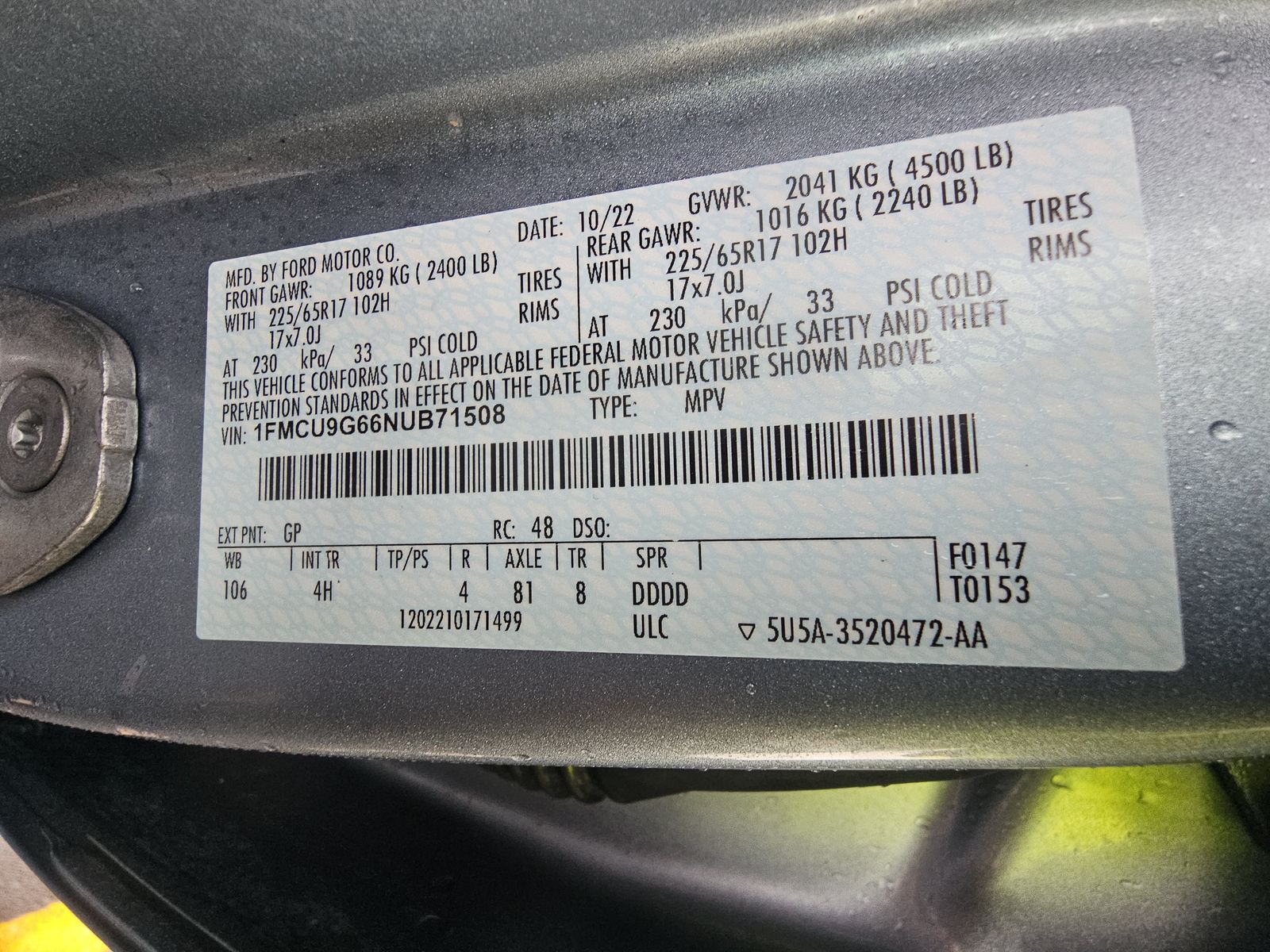 2022 Ford Escape SE AWD