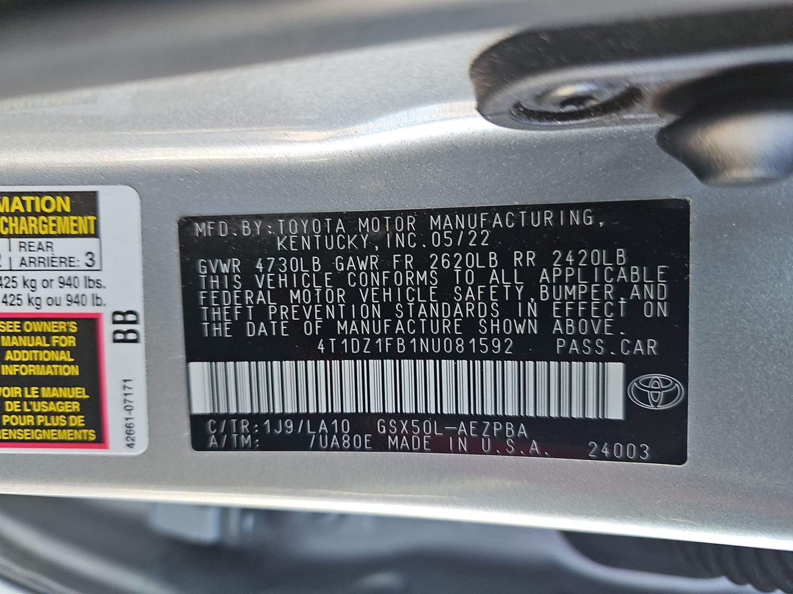 2022 Toyota Avalon Limited FWD