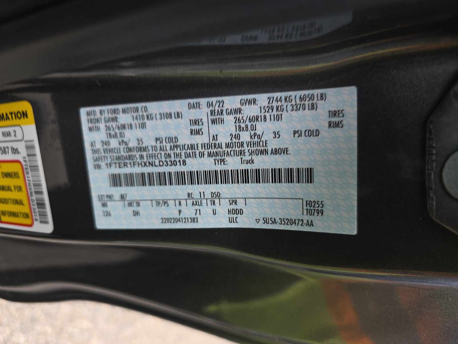 2022 Ford Ranger Lariat AWD