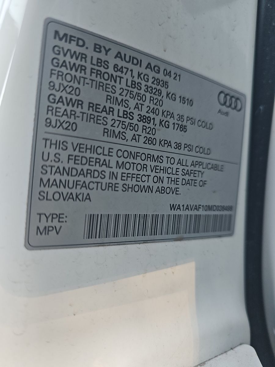 2021 Audi Q8 Premium AWD