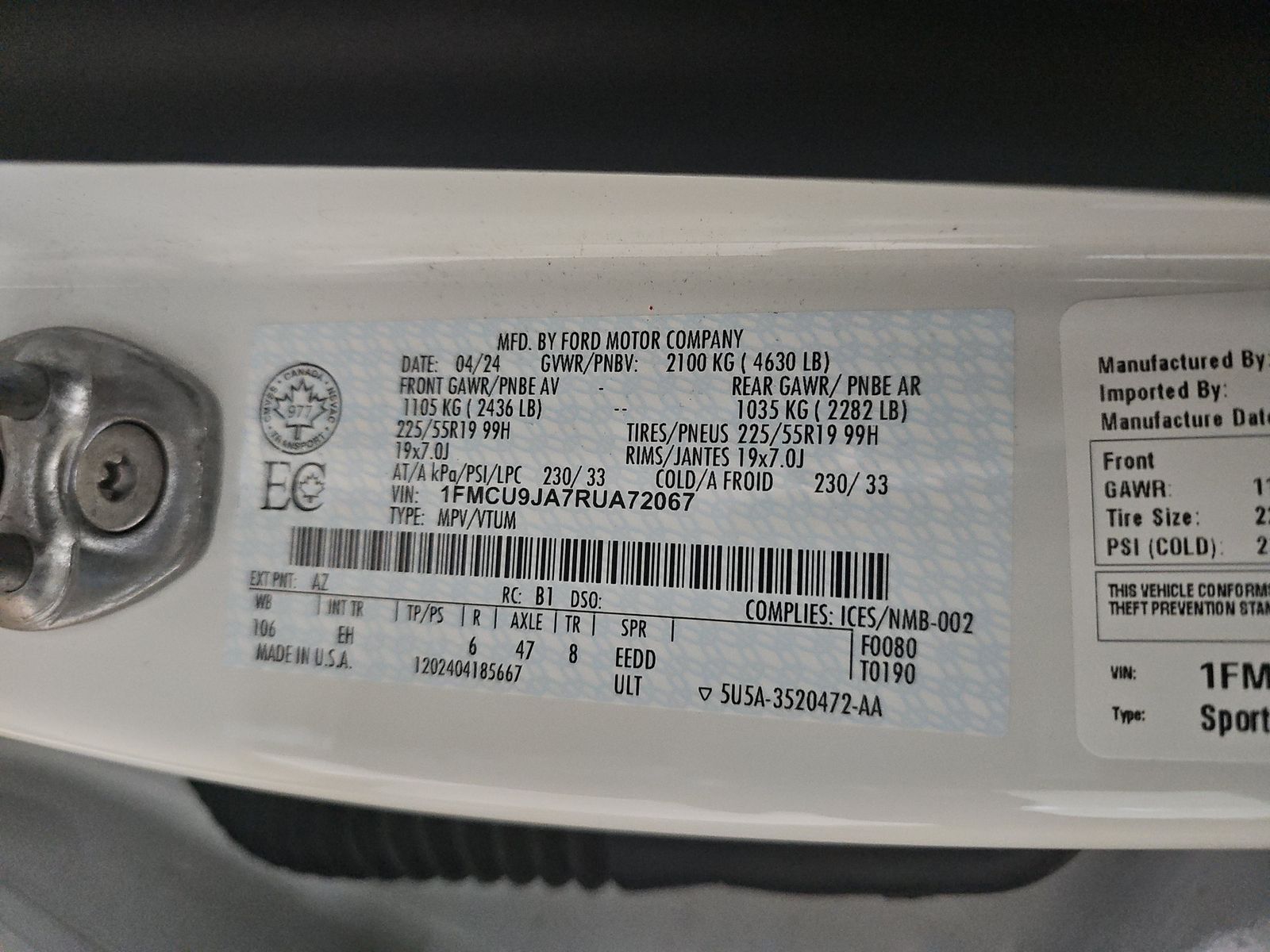 2024 Ford Escape Platinum AWD