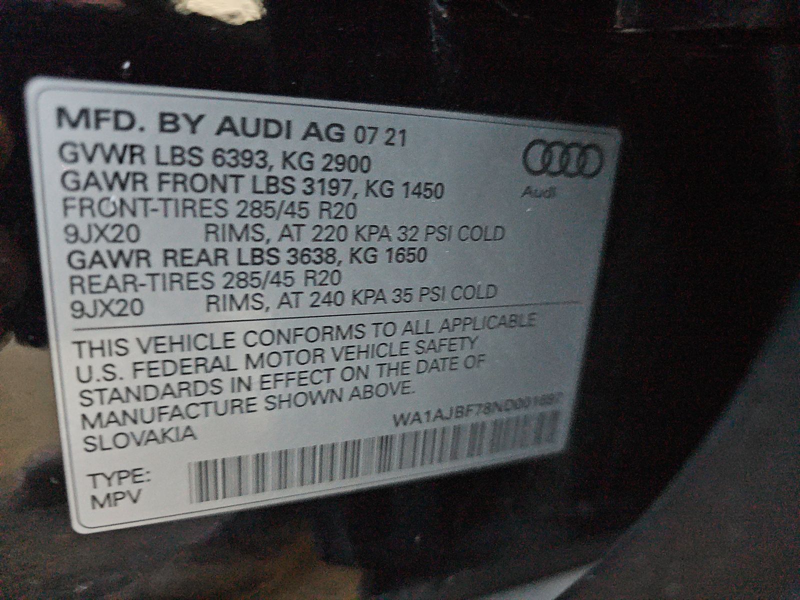 2022 Audi Q7 Premium AWD