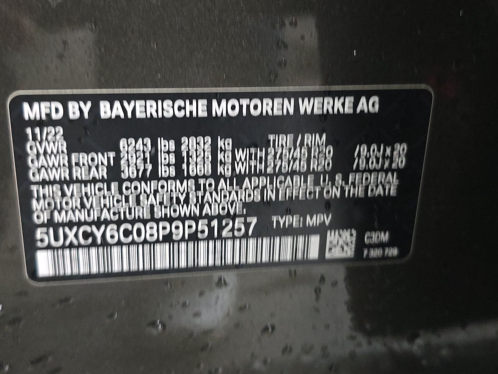 Overall Picture VIN/ID Sticker
