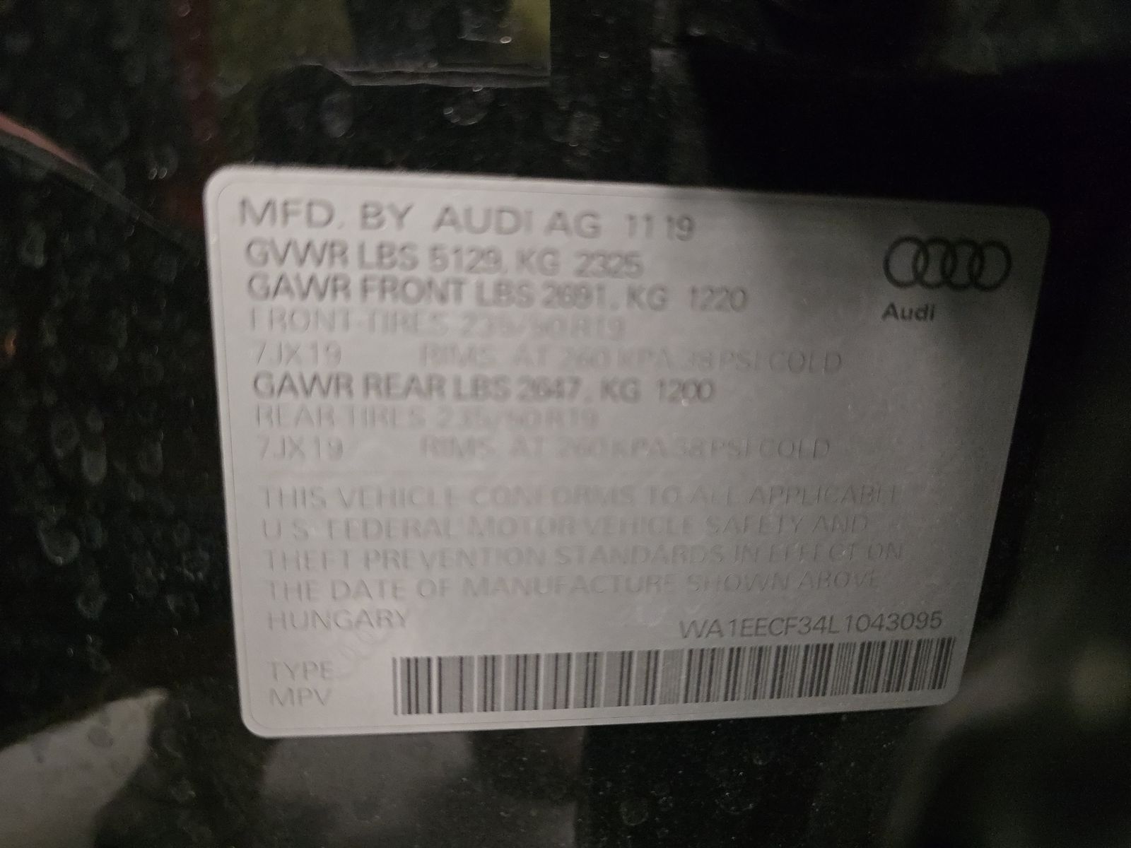 2020 Audi Q3 2.0T S line Premium Plus AWD