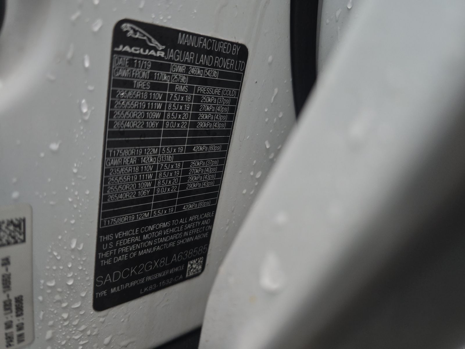 2020 Jaguar F-PACE 30t Prestige AWD