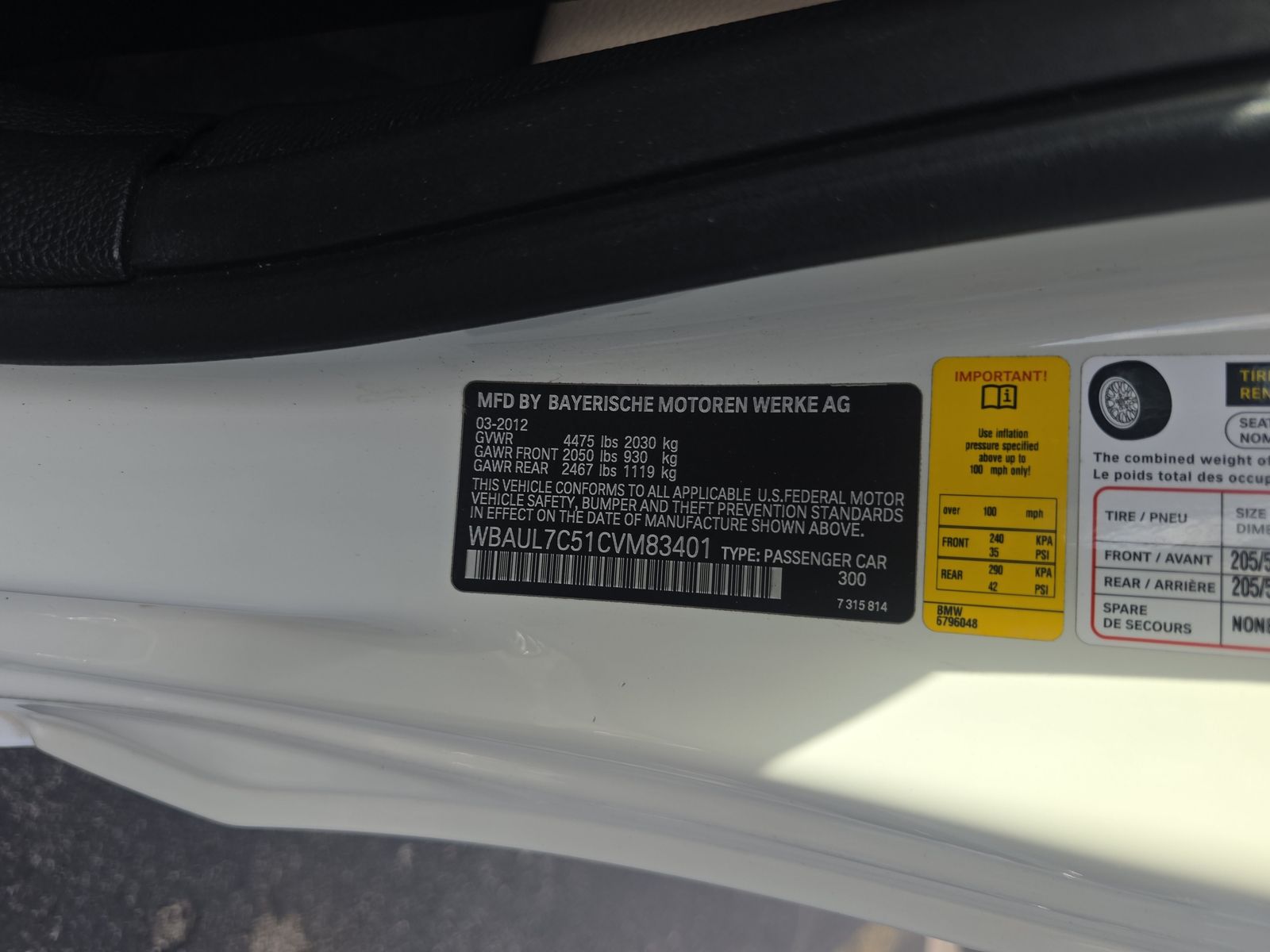 2012 BMW 1 Series 128i RWD