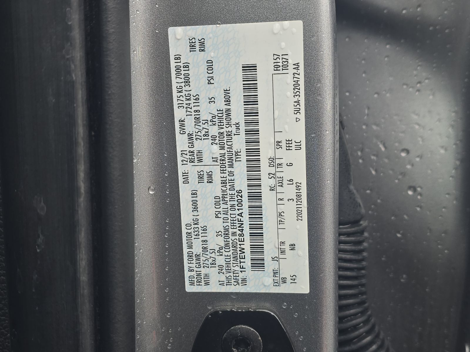 2022 Ford F-150 Tremor AWD