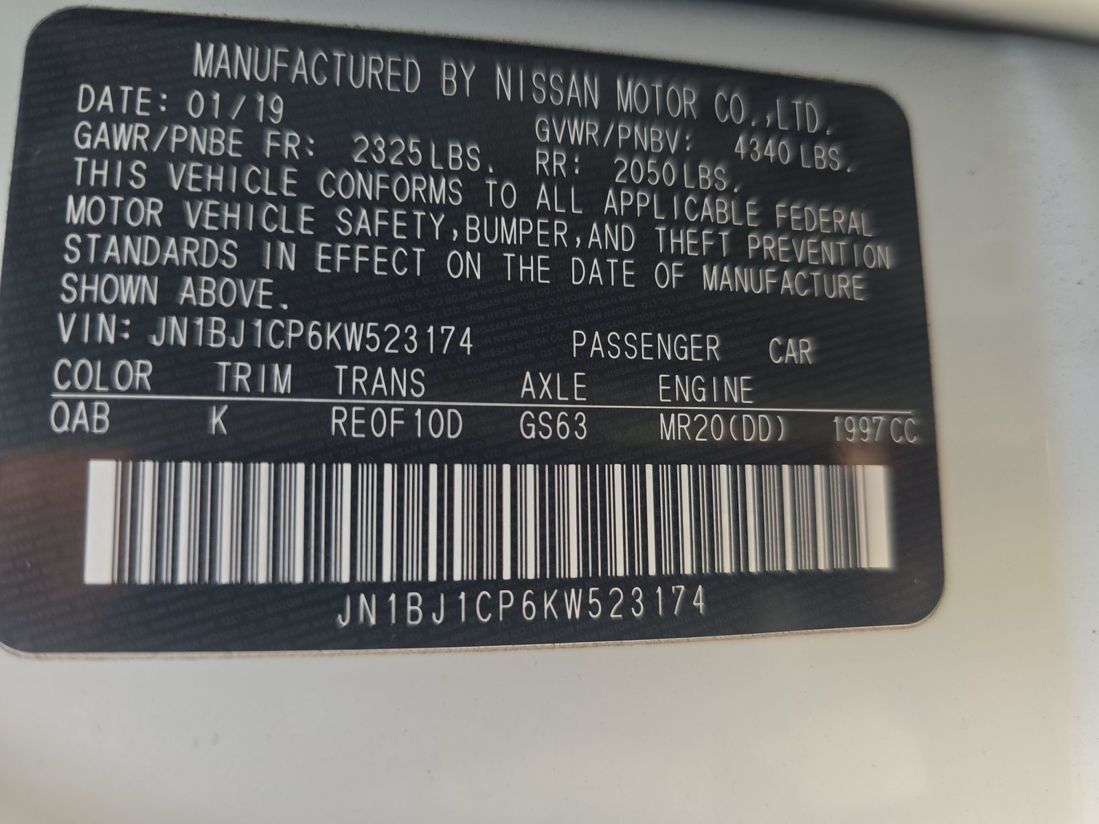 2019 Nissan Rogue Sport SL FWD