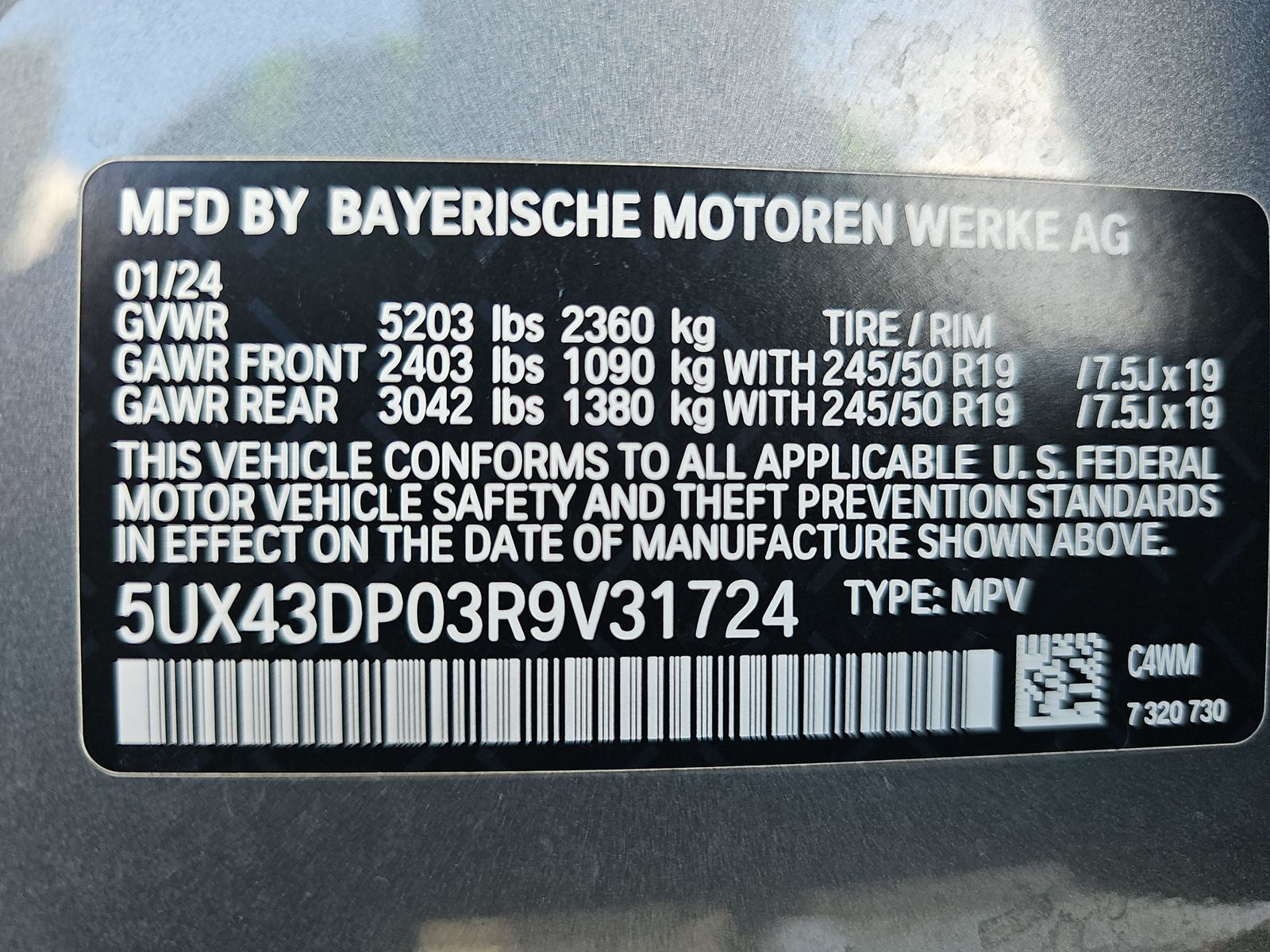 2024 BMW X3 sDrive30i RWD