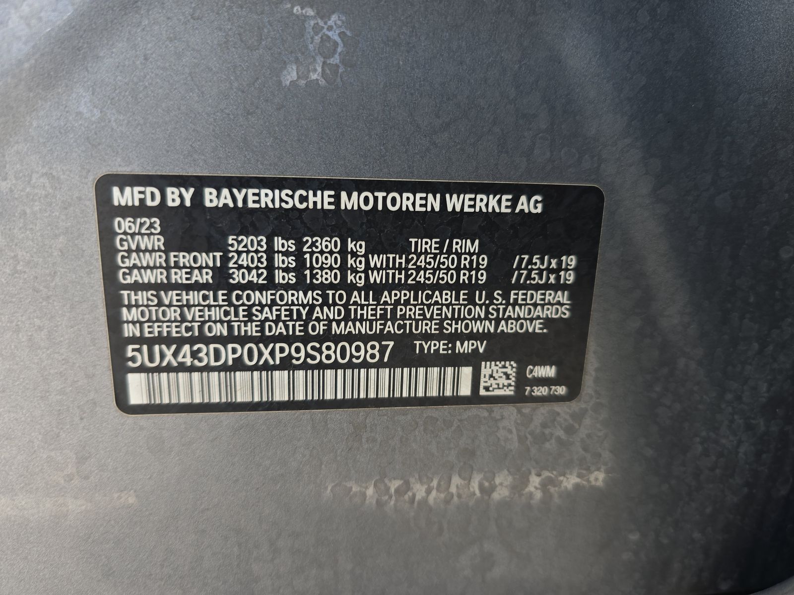 2023 BMW X3 sDrive30i RWD