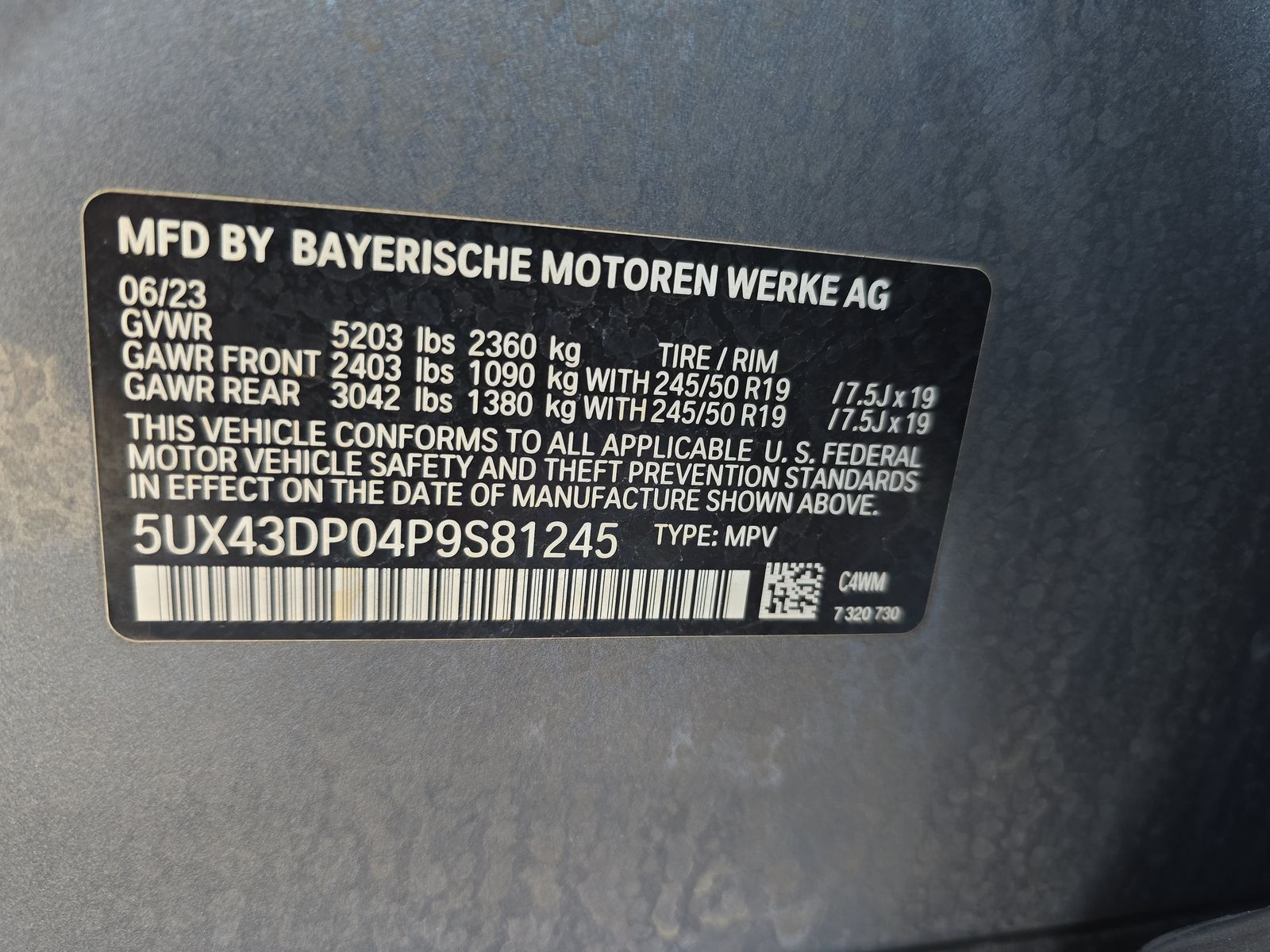 2023 BMW X3 sDrive30i RWD