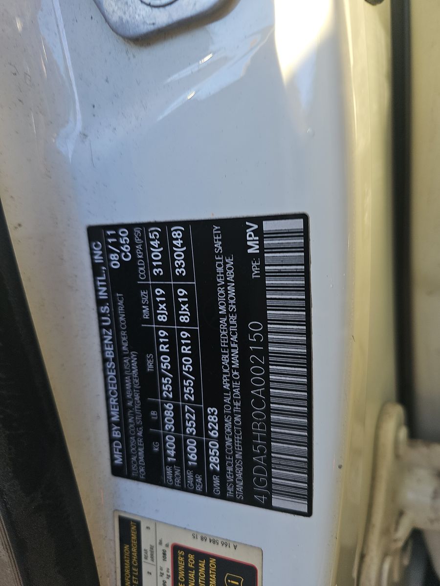 2012 Mercedes-Benz M-Class ML 350 AWD