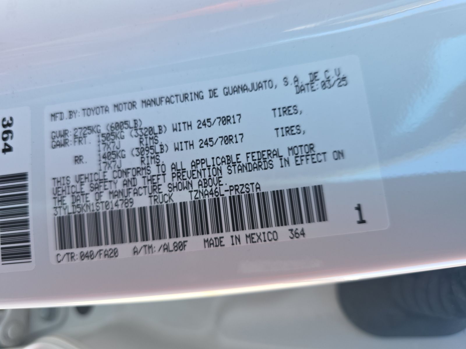 2025 Toyota Tacoma SR AWD