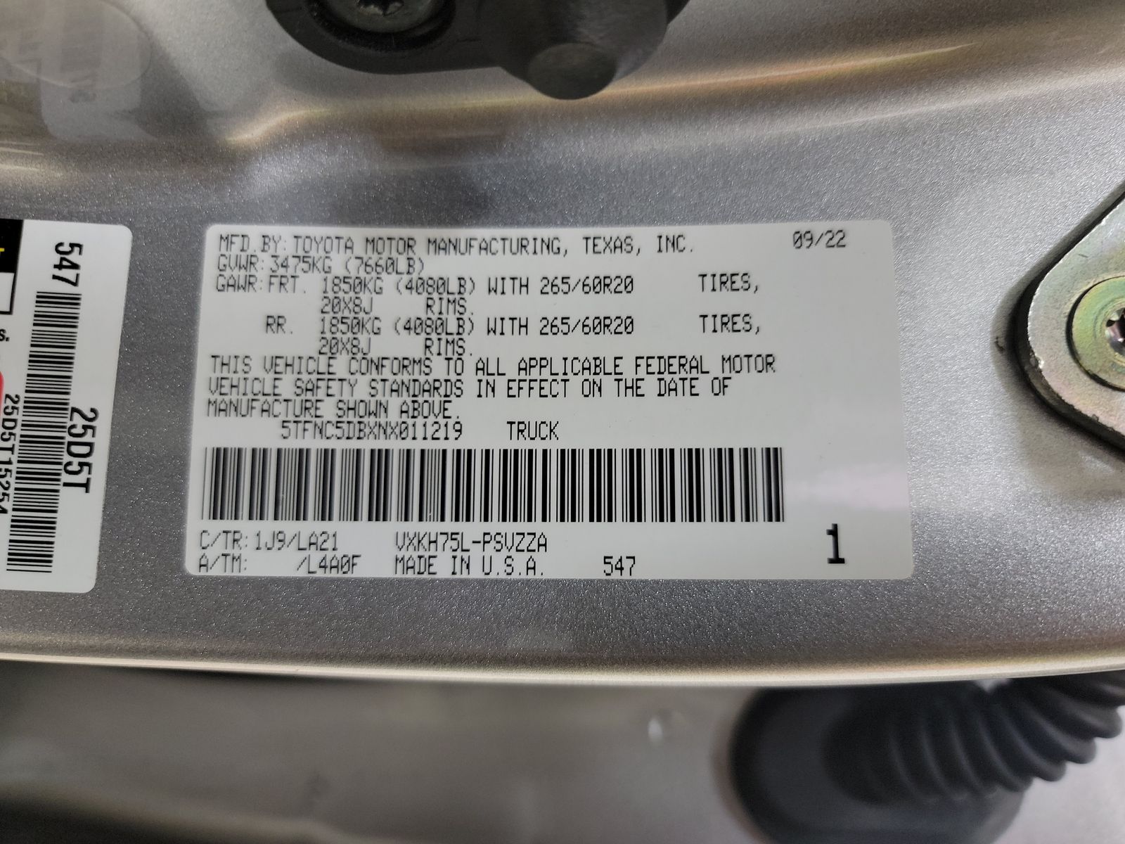 2022 Toyota Tundra Hybrid Platinum AWD