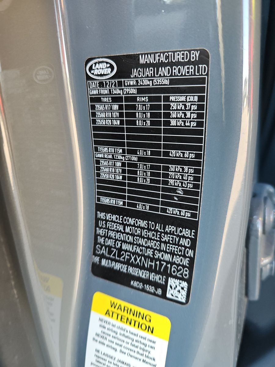 2022 Land Rover Range Rover Evoque R-Dynamic SE AWD